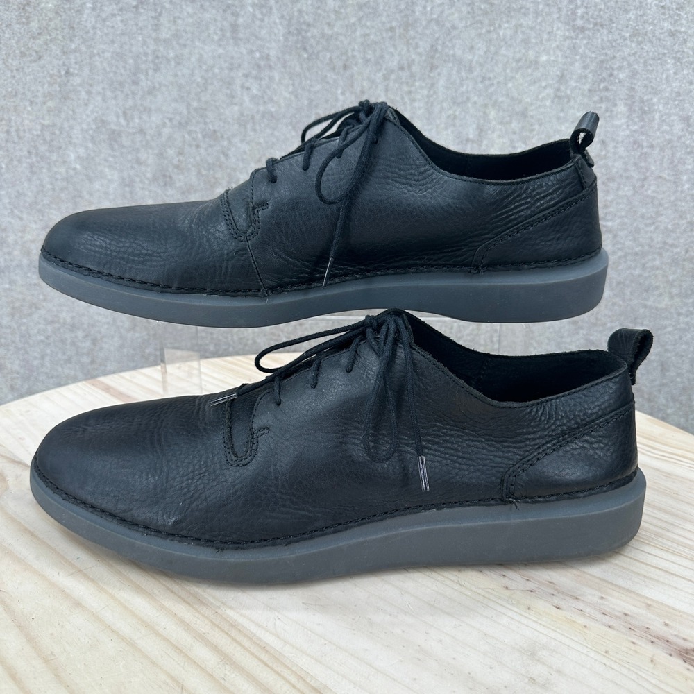 Clarks Hale Lace Shoes Mens 13 Black Leather Casual Derby Oxfords Buttery Soft